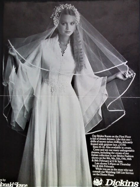 This is the beautiful dress I slipped into this day August 4th my wedding day Seventies Wedding Dress, 1970s Wedding Dress Vintage 70s, 70s Wedding Veil, Vintage Slip Wedding Dress, 70 Wedding Dress Vintage 70s, 1970s Wedding Photos, Retro Wedding Dress 70s, 1970s Vintage Wedding Dress, 70’s Wedding Dress