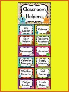 1stgradefireworks Classroom Helpers...FREEBIE - 1stgradefireworks Teachers Hacks, Helper Chart, Monster Theme Classroom, Monster Classroom, Classroom Job Chart, Classroom Job, Owl Theme Classroom, Owl Classroom, Classroom Helpers