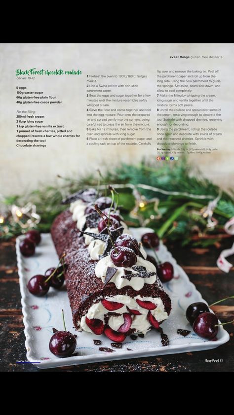 Black Forest Roulade, Chocolate Roulade Recipe, Chocolate Macarons Recipe, Lindt Chocolate Recipes, Sipping Chocolate Recipe, Chocolate Crinkles Recipe, Chocolate Shakeology Recipes, Crinkles Recipe, Drizzle Recipe