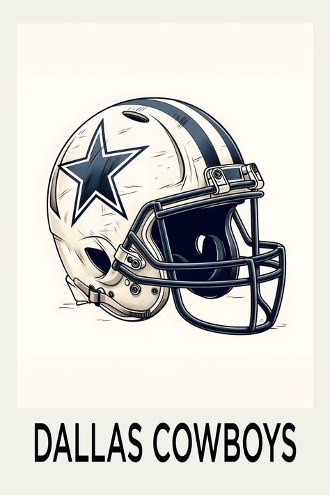 Dallas Cowboys, NFL Wall Art, American Football Fan Print, Football Coach Gift, Sports Poster, Football Birthday Decor, NFL Poster Cowboys Art Football, American Football Art, Nfl Poster, Football Coach Gifts, Football Drawing, Poster Football, Cowboys Nfl, Sports Poster, Football Birthday