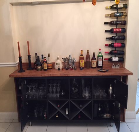 Diy Wine Cube Storage, Ikea Bar Cabinet, Ikea Wine, Ikea Wine Rack, Ikea Doors, Kallax Shelving, Ikea Bar, Kallax Shelving Unit, Hacks Ikea