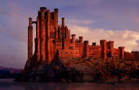 Game Of Thrones - Red Keep A by Julian Caldow Asoiaf Castles, Dnd Fairytale, The Red Keep, Fantasy Castles, Game Of Thrones King, Red Castle, Game Of Thrones Tv, Asoiaf Art, King's Landing