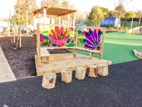 Furniture With Pallets, Nature Playground, Playground Toys, Preschool Garden, Girls Playhouse, Wooden Outdoor Furniture, Daycare Design, Outdoor Play Spaces, Sensory Garden