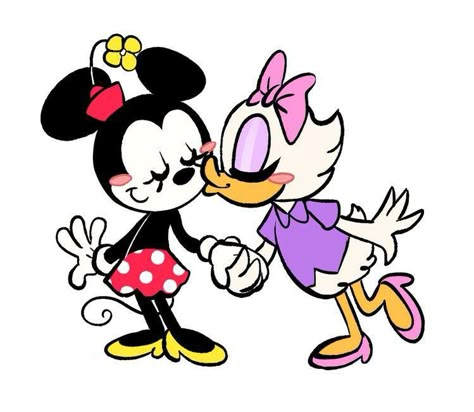 Minnie Y Daisy, Mickey Mouse Wallpaper Iphone, Photoshop Rendering, Disney Characters Wallpaper, Happy Galentines Day, Mickey Mouse Pictures, Bff Drawings, Happy Wallpaper, Tumblr Art