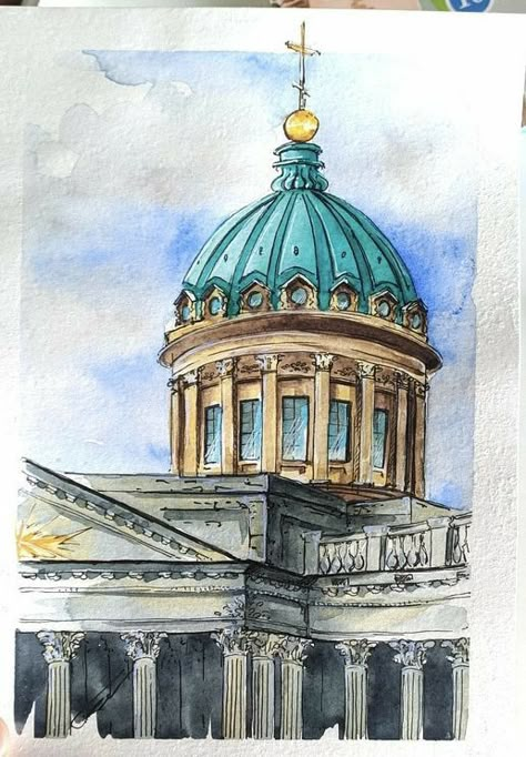 Watercolor House Painting, Architecture Drawing Sketchbooks, Building Painting, Watercolor Architecture, Trash Art, Architecture Drawing Art, Architecture Painting, Watercolor Art Lessons, Arte Sketchbook