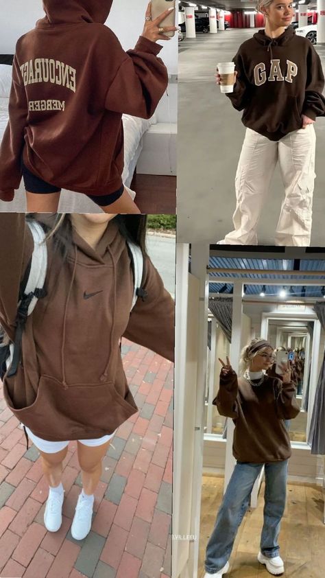 Brown Hoodie Outfit, Hoodie Outfits, Brown Hoodie, Stockholm Fashion, Hoodie Outfit, Clothes