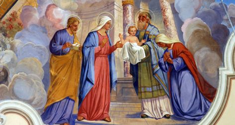 The Presentation & Waiting for God Rosary Mysteries, Jesus In The Temple, Christmas Manger, Photo Presentation, Archangel Gabriel, Catholic Kids, The Good Shepherd, Holy Week, Catholic Art