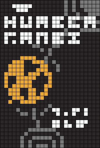 Alpha pattern #163918 | BraceletBook Hunger Games Alpha Pattern, Pixel Art Book Icon, Book Alpha Pattern, Crochet Tapestries, Hammer Beads, Book Blanket, Grid Crochet, Beads Ideas, Crochet Humor