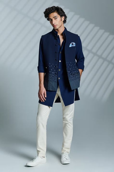 Latest Wedding Outfit For Men, Indowestern Male Outfits, Men’s Festive Wear, Latest Fashion Suits For Men, Sangeet Wear For Men, India Mens Wear, Traditional Mens Outfit, Men Ethnic Wear India Latest, Indowestern Kurta For Men