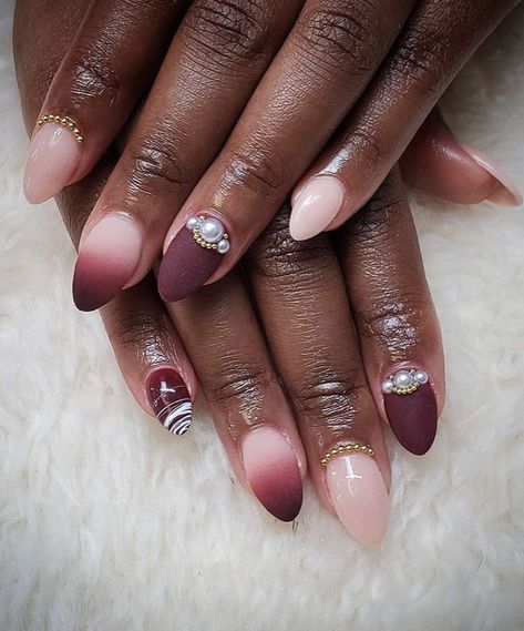 Bridal Nail Extensions Brides, Indian Bridal Nails Designs Brides, Pink And Burgundy Nails, Indian Wedding Nail Art Designs, Nail Art For Engagement Brides, Wedding Nails Indian, Burgundy And Pink Nails, Burgundy Wedding Nails, Wedding Nails Burgundy