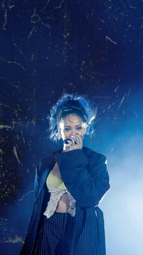 Rihanna Aesthetic, Rihanna, A Woman, Hair, Blue