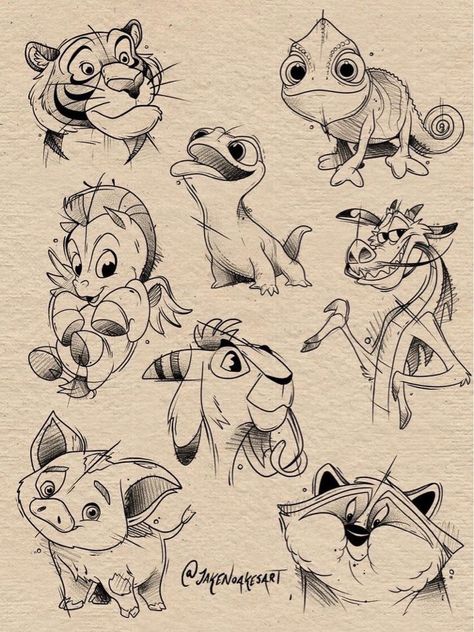 Disney Charters Drawings, Disney Sketch Tattoo Sleeve, Disney Drawing Reference, Disney Drawings Colored Pencil, Disney Animal Tattoo Ideas, Disney Sidekicks Tattoo Sleeve, Disney Pets Drawing, Disney Tattoo Sketches, Disney Flash Art