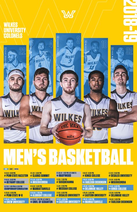 Wilkes Athletics Internship on Behance Basketball Comic, Sports Magazine Design, Basketball Portraits, Sports Marketing Design, Senior Posters, Keynote Design, Sports Advertising, Sports Design Ideas, Sports Magazine