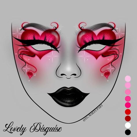 Goth Heart Makeup, Sfx Valentines Day Makeup, Anti Valentine Makeup, Emo Valentines Makeup, Gothic Valentines Day Makeup, Gothic Valentines Makeup, February Makeup Looks, Valentines Goth Makeup, Valentines Graphic Liner