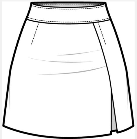 Skirt Design Drawing, Mini Skirt Sketch, Skirt Flat Drawing, Technical Fashion Drawing, Pencil Skirt Flat Sketch, Skirt Sketch, Mini Skirt Technical Drawing, Skirt Technical Flat, Skirt Drawing