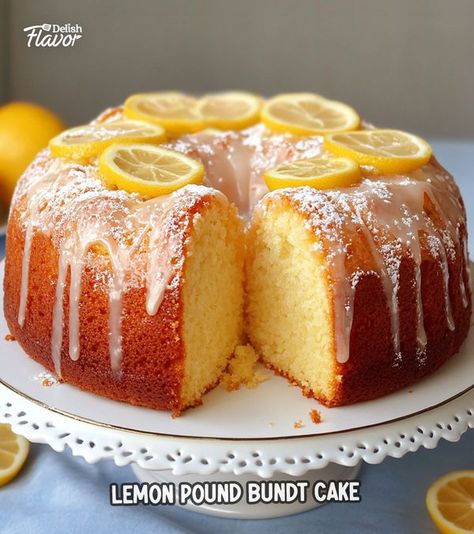 Vanilla Buttermilk Pound Cake, 7 Up Pound Cake, Lemon Buttermilk Pound Cake, Pound Cake Glaze, Buttermilk Pound Cake, Cake Bundt, Glaze For Cake, Bundt Cake Recipes, Yummy Deserts