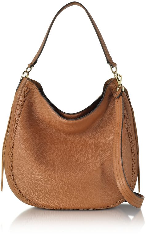 Rebecca Minkoff Almond Leather Unlined Convertible Hobo Bag w/Whipstitch Gothic Shoes, Handbag Outfit, Hobo Handbags, Rebecca Minkoff Hobo, Hobo Bag, Rebecca Minkoff, Pebbled Leather, Convertible, Almond