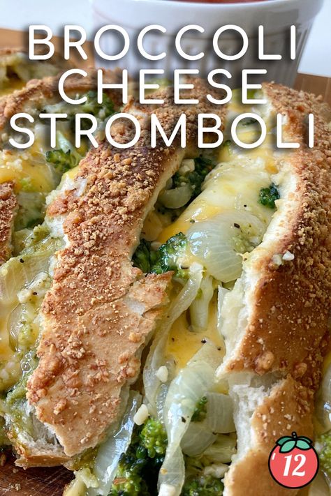 Stromboli Filling Ideas, Vegetarian Stromboli, Broccoli Stromboli, Vegetable Stromboli, Broccoli Calzone, Calzone Dough, Cheese Stromboli, Broccoli And Cheese Recipe, Stromboli Recipe Easy