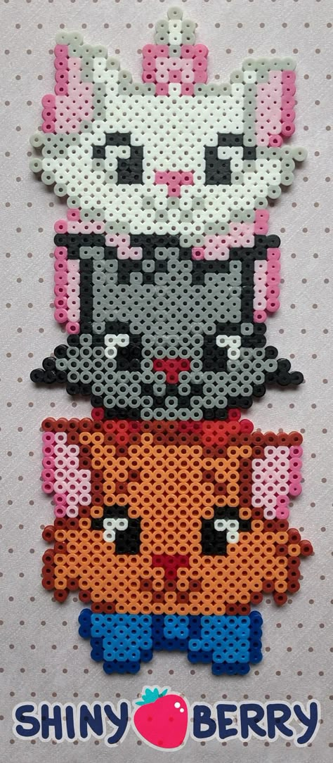 Aristocats Perler Beads, Disney Pearl Beads, Disney Melty Beads Patterns, Fuse Beads Disney, Disney Fuse Bead Patterns, Perler Bead Art Disney, Disney Melty Beads, Cartoon Perler Bead Patterns, Iron Beads Disney