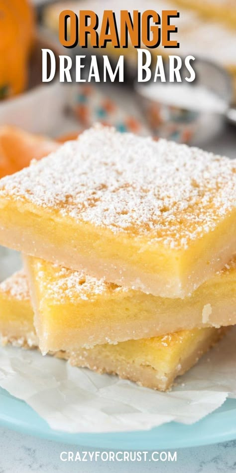 Creamsicle Bars, Dessert With Oranges, Orange Bars Recipe, Easy Citrus Dessert, Citrus Bars, Orange Bars, Pioneer Woman Orange Bars, Orange Creamsicle Bars, No Bake Orange Creamsicle Dream Bars