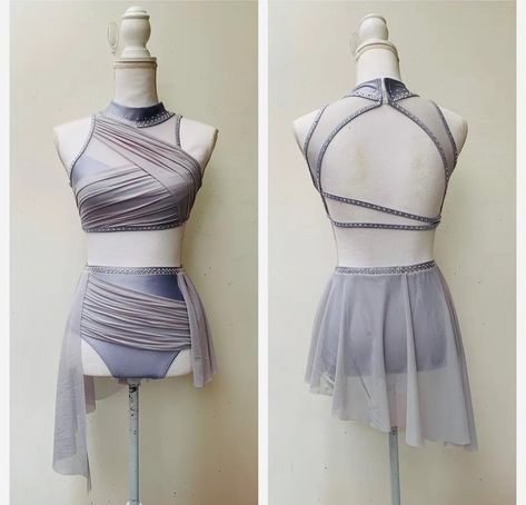 Lyrical Dance Dress, Contemporary Jazz Dance Costumes, Pole Costume, Two Piece Contemporary Costumes, Contemporary Dance Clothes, Dance Costume Base, Dance Costume Contemporary, Solo Costumes Contemporary, Dance Duet Costumes