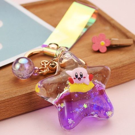 Floating Keychain, Liquid Keychain, Microwave Meals, Kawaii Plush, Five Pointed Star, Kawaii Room, Cute Keychain, Cute Birds, Key Fobs