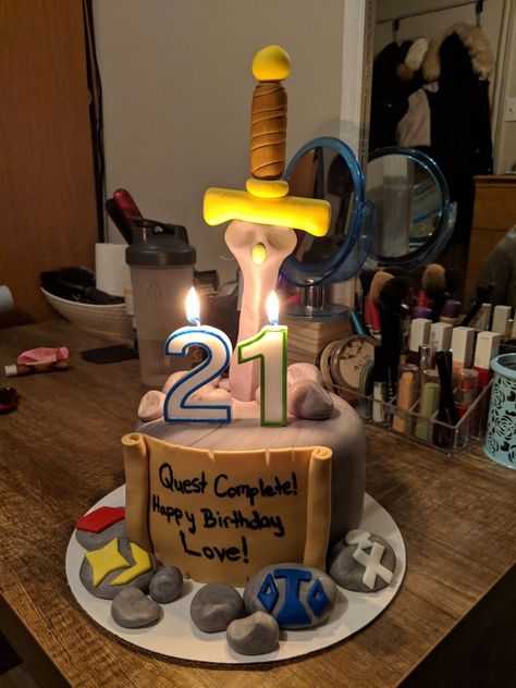 Runescape Birthday Party, Runescape Themed Party, Runescape Gifts, Runescape Cake, Runescape Birthday, Runescape Party, Husband 30th Birthday, 30th Bday