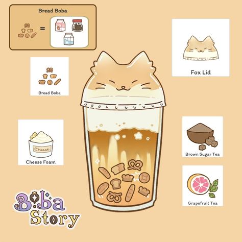 Boba Story Magic Den Recipes, Boba Story Drink Ideas, Boba Story Game Recipes, Boba Story Recipes, Boba Ideas, Boba Store, Boba Story, Bubble Tea Menu, 3 Anime Best Friends Icons