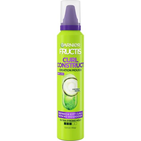 Curl Construct Creation Mousse Curly Hair Mousse, Scrunched Hair, Curl Mousse, Ringlet Curls, Bounce Curl, Styling Mousse, Garnier Fructis, Hair Frizz, Curl Styles