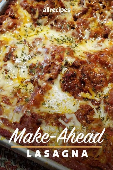 Lasagna Recipe Make Ahead, Premade Lasagna Recipe, Lasagna Make Ahead, Perfect Lasagna Recipes, Lasagna Casserole With Cottage Cheese, Lasagna For 30 People, Lasagna Recipe With Jar Sauce, Lasagna Make Ahead And Freeze, Can You Make Lasagna Ahead Of Time