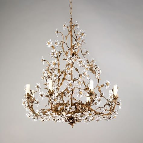 Fleville Chandelier - Vaughan Designs Traditional Crystal Chandelier, Large Glass Chandelier, Church Chandelier, French Chandelier, Flower Chandelier, French Rococo, Modern Crystal Chandelier, Floral Chandelier, Deco Luminaire