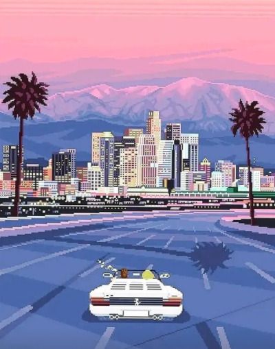 𓁼𓁿𓁼 Blogos 𓁼𓁿𓁼 Cityscape Wallpaper, Scenic Wallpaper, Retro Artwork, New Retro Wave, Ligne Claire, Los Angeles City, Princess Bubblegum, Retro Waves, 판타지 아트