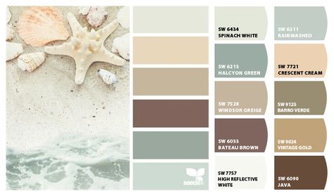 ColorSnap by Sherwin-Williams – ColorSnap by MLW Bathroom Colors Schemes, Beach Color Schemes, Elegant Coastal Decor, Beach Color Palettes, Color Schemes Design, Beach Themed Bedroom, Paint Color Schemes, Room Color Schemes, Beach Color