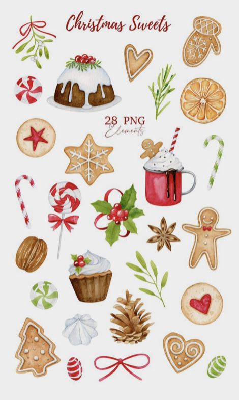 Colouring Reference, Christmas Screensaver, Tassel Garland Tutorial, Scrapbook Cookbook, Gingerbread Cookies Christmas, Desserts Holiday, Cookie Drawing, Frozen Invitations, Xmas Sticker