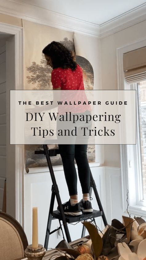 Paste the Wall Wallpaper Installation Tips and Tricks - Hana's Happy Home Wallpaper Tips And Tricks, Wallpaper Success, Wallpapering Tips, Wallpaper Installation, Wood Grain Wallpaper, Glamour Home, Dining Room Wallpaper, Wallpaper Project, Copper Diy