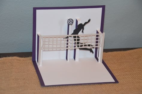 Excited to share the latest addition to my #etsy shop: Volleyball Pop-Up Card; Volleyball Birthday Card; "Happy Birthday!"; Purple and Blue Card; Volleyball Net and Player; Free Shipping #purple #birthday #blue #popupcard #popup #birthdaycard #volleyball #volleyballnet Volleyball Birthday Cards Diy, Volleyball Cards Handmade, Volleyball Cards Ideas, Volleyball Birthday Card, Volleyball Cards, Happy Birthday Purple, Volleyball Birthday, Father Birthday Cards, Birthday Purple