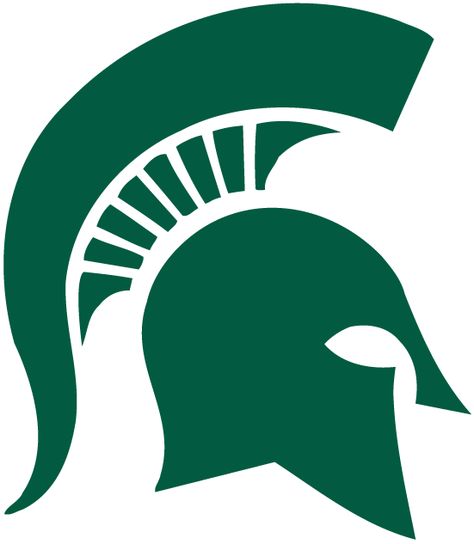 Michigan State Spartans Primary Logo (1977) - Green Spartan helmet Vinyl Projects Cricut, Michigan State Logo, Softball Teams, Michigan State Spartans Logo, Spartans Logo, Fantasy Football Logos, Logo Color Palette, Spartan Logo, Work Management