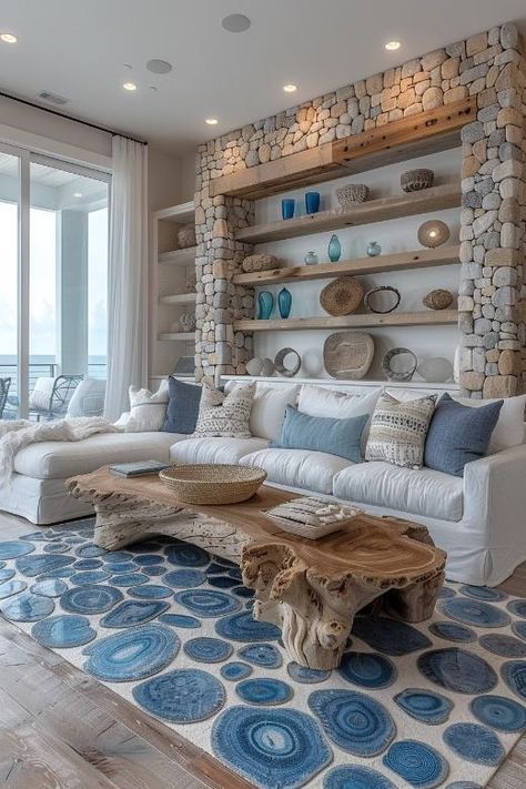 39 Coastal Decor Ideas To Bring Seaside Vibes Home Coastal Modern Living Room, Modern Living Room Ideas, Beachy Room, Coastal Interiors Design, Dream Beach Houses, Seaside Decor, Coastal Modern, Coastal Living Rooms, Modern Beach House