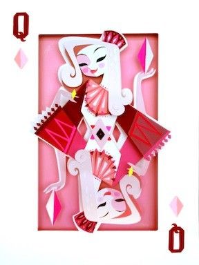 Brittney Lee queen of diamonds Paper Layering, Brittney Lee, Queen Of Diamonds, Layering Ideas, Papercut Art, Playing Cards Art, 3d Paper Art, Cards Game, Playing Cards Design