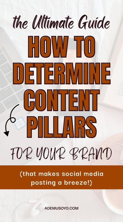 Read on to know how to create content pillars that position you as an expert in your niche. This article will teach you what content pillars are, the different types of content pillars, and examples of content pillars that you can use as a template for your small business or blog content. Learn about content pillars and how to create one for your brand's social media strategy. If you're ready to start creating your own content pillars, go to ademusoyo.com. Content Pillars Social Media, Content Pillar Ideas, Content Pillars, Social Media Strategy Template, Instagram Business Marketing, Types Of Social Media, Social Media Poster, Digital Marketing Tools, Social Media Marketing Business