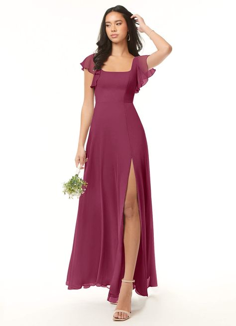 Bridesmaid Dresses Azazie, Rose Bridesmaid Dresses, Chiffon Bridesmaid Dresses, Azazie Bridesmaid Dresses, Mai Tai, Chiffon Ruffle, Chiffon Maxi, Chiffon Maxi Dress, Floor Length Dresses