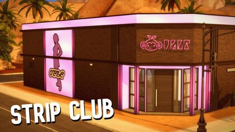 STRIP CLUB | SIMS 4 Strip Club Sims 4 Build, Sims Nightclub, Sims 4 Strip Club Build, Club Sims 4, Sims 4 Strip Club, Sims 4 Strip Club Cc, Sims 4 Restaurant, Oasis Springs, The Sims 4 Lots