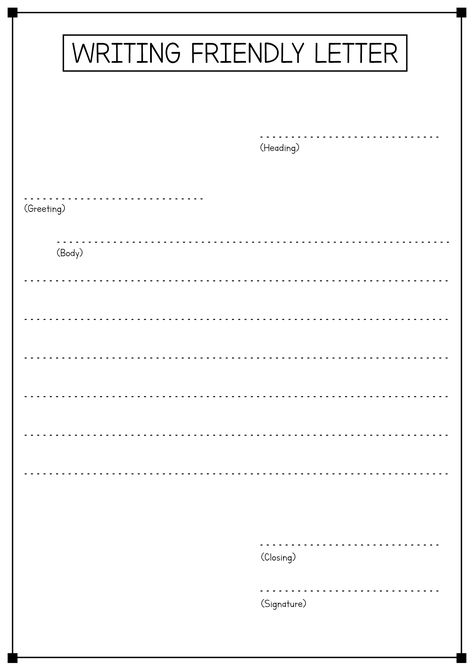 Friendly Letter Writing Activities, Writing A Friendly Letter, How To Write A Letter To A Friend, Letter Writing For Kids, Friendly Letter Template, Anger Worksheets, Friendship Printables, Letter Writing Activities, Writing Forms