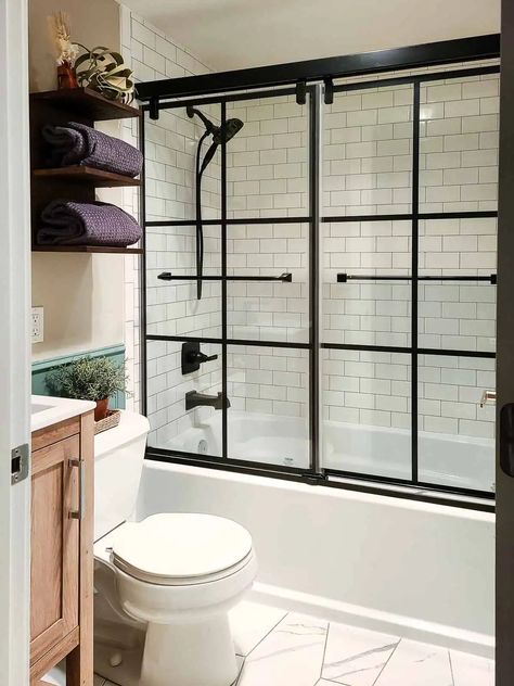 Replace Shower Door, Shower Barn Door, Glass Shower Tub, Diy Shower Door, Tub With Glass Door, Bath Shower Doors, Glass Shower Panels, Shower Door Installation, Bathroom Shower Doors