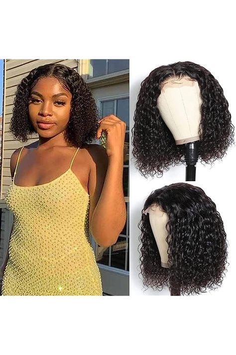 Beaushine 10inch Short Wet and Wavy Bob Wigs Human Hair Water Wave Curly Lace Front Wig Human Hair 4x4 Middle Part Glueless Wigs Human Hair Pre Plucked Wavy Human Hair Wigs for Women 150% Density Wet And Wavy Bob, Wavy Lace Front Wigs, Water Wave Wig, Hair Wigs For Women, Wave Wig, Curly Lace Front Wigs, Wig Human Hair, Wavy Bobs, Short Wavy