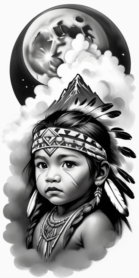 Native American Art Tattoo, Feather Tattoo Art, Native Indian Tattoos, India Tattoo, Aztec Warrior Tattoo, Native American Tattoo Designs, Indian Tattoo Design, Native American Drawing, American Indian Tattoos