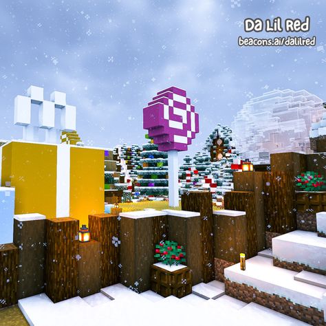 We're building in a cozy Winter Let's Play series on YouTube & finally made some cozy winter walls to keep our gingerbread village safe❄️⁠ If you're looking for some cozy vibes, be sure to subscribe over on Youtube to join my winter wonderland adventures!⁠ ⁠ #dalilred #minecraft #dalilredminecraft #dalilredletsplay #minecraftbuilder #minecraftbuilds #dalilredcozy #letsplay #redswinterworld #redsworld #dalilredsworld Minecraft Winter Ideas, Minecraft Christmas Village Ideas, Minecraft Winter Village, Snow Builds Minecraft, Minecraft Christmas Building Ideas, Minecraft Snowy Village, Snow Minecraft, Winter Wonderland Minecraft, Minecraft Winter Builds