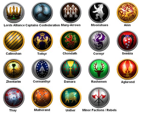 faerun Faction Symbols Art, Fantasy Faction Symbols, Fantasy Heraldry, Faction Symbols, Fantasy Faction, Dnd Tokens, Heraldry Design, Types Of Magic, Greek Mythology Tattoos