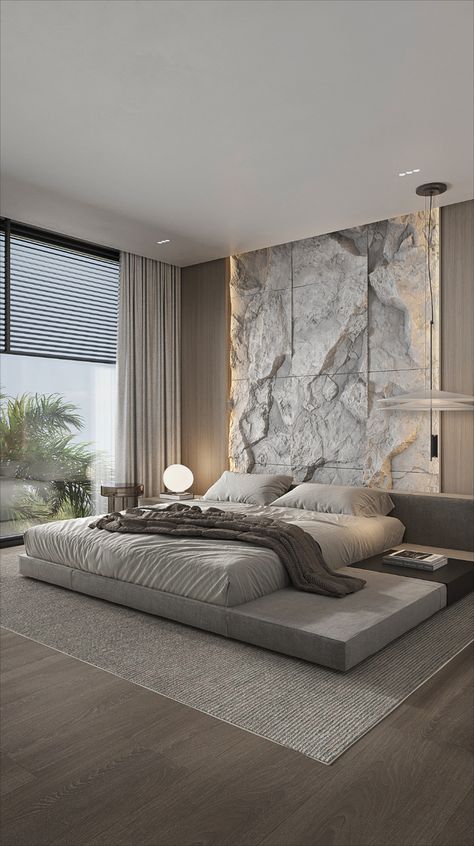 Mid Century Modern Bed, Luxury Duvet Covers, Living Room Design Inspiration, Grey Bedroom, Bedroom Color Schemes, Room Ideas Bedroom, Home Room Design, Bedroom Styles, Minimalist Bedroom