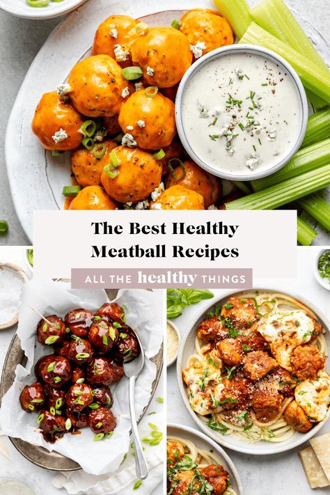 Healthy Meat Appetizers, Healthy Meatball Appetizer, Healthy Recipes With Meatballs, Healthy Meatballs Recipes, Healthy Meatball Dinner, Healthy Meatball Recipes, What To Serve With Meatballs, Healthy Meatball Recipe, All The Healthy Things